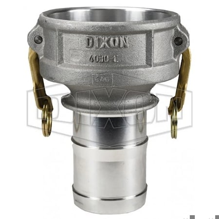 Dixon Type-C Cam and Groove Reducing Coupler, Female Coupler x Hose Shank End Style, Aluminum, Domestic 4030-C-AL